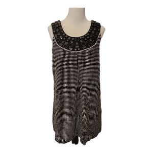 NWT Kensie Large Black White Rhinestone Polka-dot Dress